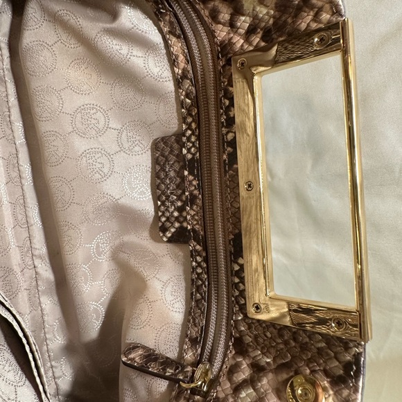 Michael Kors Blush Snakeskin Clutch - Picture 6 of 9
